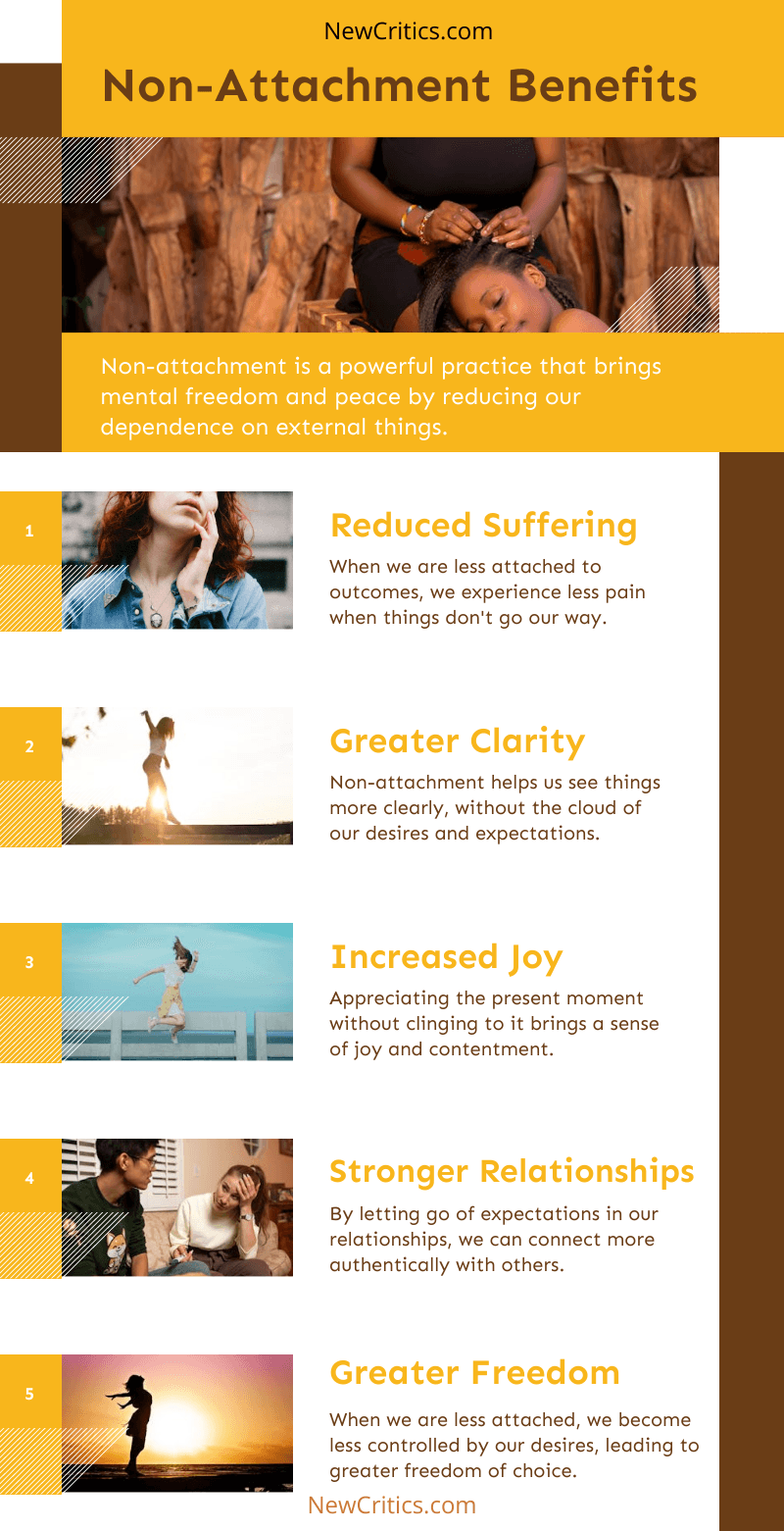 Benefits of Non Attachements Infographic