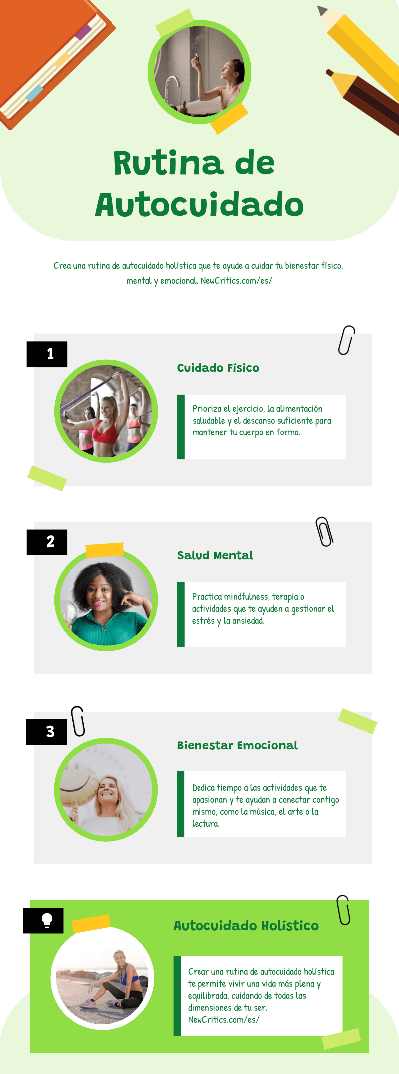 rutina de autocuidado holístico Infografia