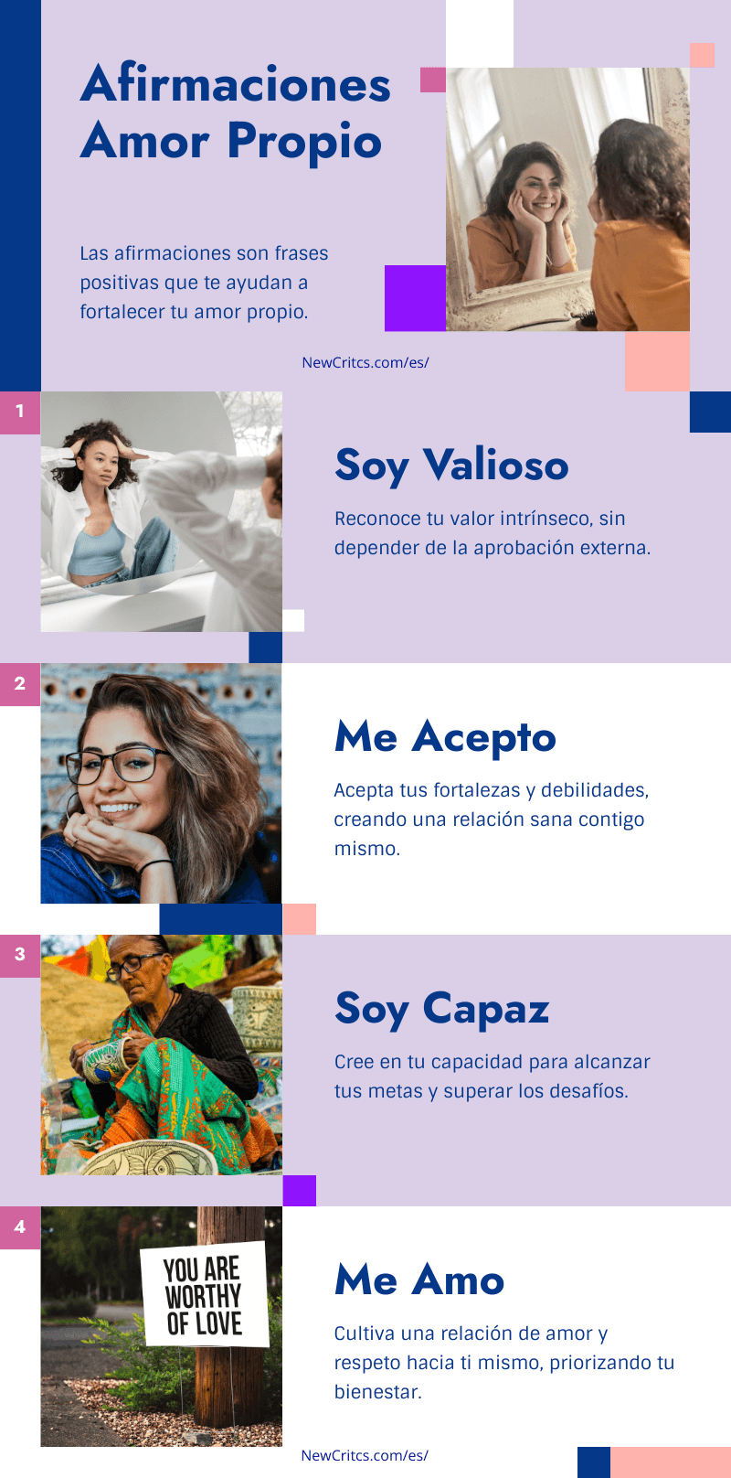 Afirmaciones en la Práctica del Amor Propio Infografia