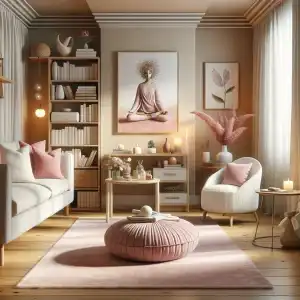Meditation corner in living room